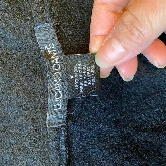 VTG Boho Art To Wear Y2K Luciano Dante Wool Black Jacket Women Size S Pocket - Picture 4 of 7